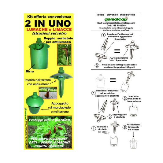 Trappola Dispenser per Lumache e Limacce 2 in 1